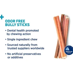 Barkworthies Odor-Free Bully Sticks Treats For Dogs