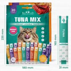 Beloved Pets Chicken & Tuna Mix Creamy Lickable Treats Dual Support for Cats & Dogs, 40-count