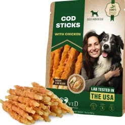 Beloved Pets Cod Sticks with Chicken Dog Chew Treats, 10-oz