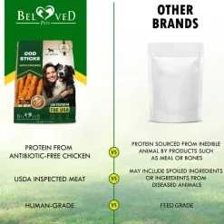 Beloved Pets Cod Sticks with Chicken Dog Chew Treats, 10-oz