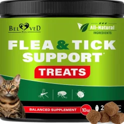 Beloved Pets Flea & Tick Prevention Support Salmon Flavor Treats for Cats, 10-oz