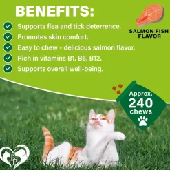 Beloved Pets Flea & Tick Prevention Support Salmon Flavor Treats for Cats, 10-oz