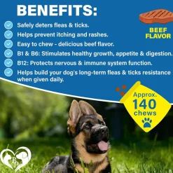 Beloved Pets Flea & Tick Prevention Support Soft Chews for Dogs, 10-oz