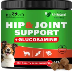 Beloved Pets Glucosamine Bacon Flavored Chews Hip & Joint Support Supplement for Dogs, 10-oz