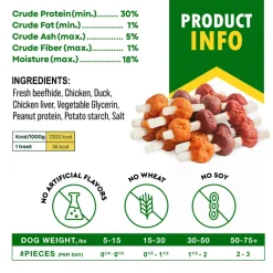 Beloved Pets Kabob with Digestible Sticks, Chicken, Duck & Liver Flavor Dog Treats, 10.6-oz