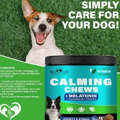 Beloved Pets Melatonin Bacon Flavored Chews Calming Supplement for Dogs, 10-oz