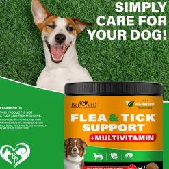 Beloved Pets Natural Flea & Tick Support + Multivitamin Chicken Flavored Soft Chews for Dogs (10 oz)