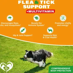Beloved Pets Natural Flea & Tick Support + Multivitamin Chicken Flavored Soft Chews for Dogs (10 oz)