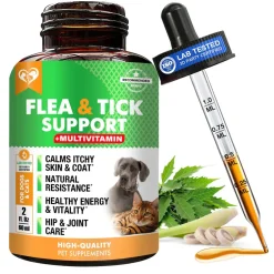 Beloved Pets Oral Flea & Tick Support Multivitamin Supplement for Dogs & Cats, 2-oz