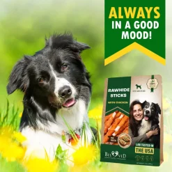Beloved Pets Rawhide Sticks with Chicken Dog Chew Treats, 10.6-oz