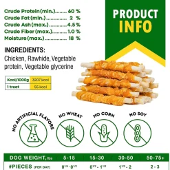 Beloved Pets Rawhide Sticks with Chicken Dog Chew Treats, 10.6-oz