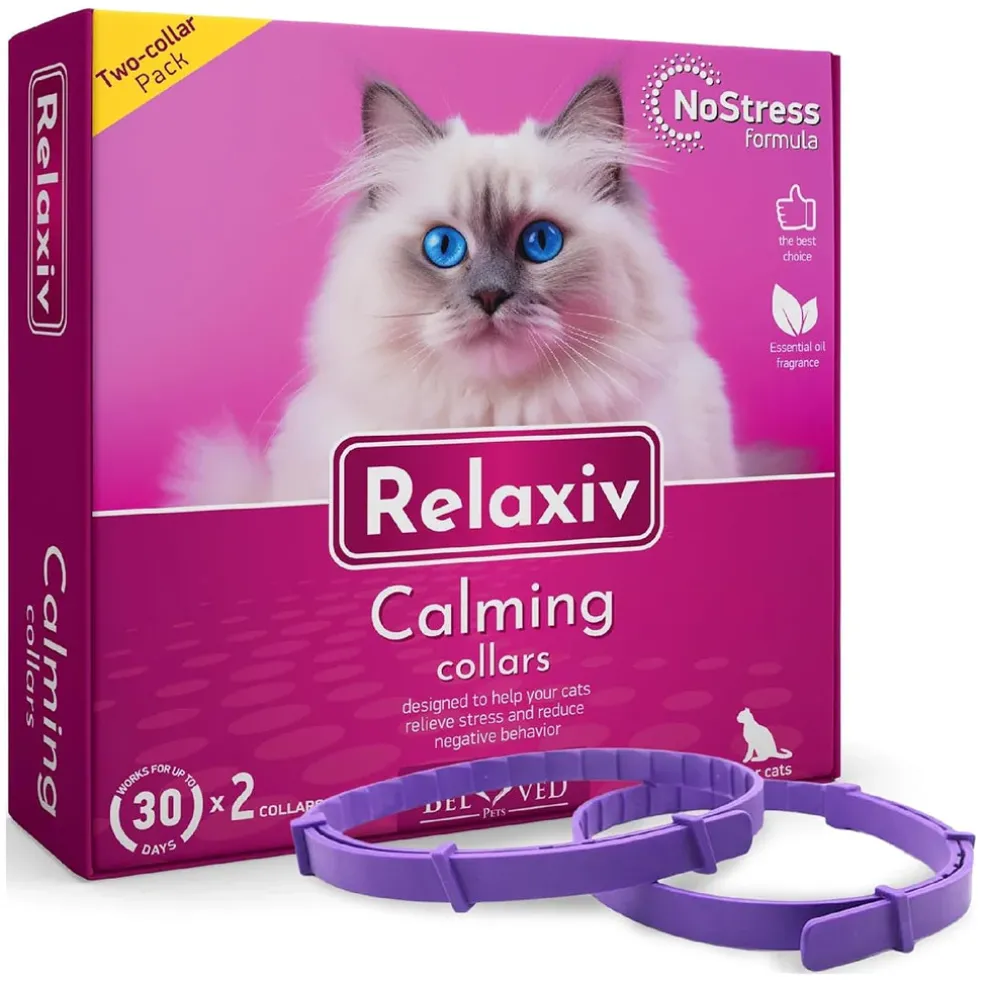 Beloved Pets Relaxiv Pheramone Improved DE-Stress Formula Calming Collar for Cats