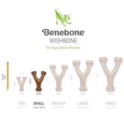 Benebone Peanut Butter Flavor Wishbone Durable Chew Toy for Dogs