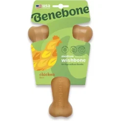 Benebone Rotisserie Chicken Flavor Wishbone Durable Chew Toy for Dogs