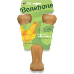 Benebone Rotisserie Chicken Flavor Wishbone Durable Chew Toy for Dogs