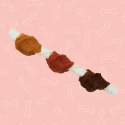 Better Belly Rawhide Triple Flavor Salmon (Venison & Lamb Kabob) Treats For Dog 18 pack