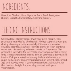 Better Belly Rawhide Triple Flavor Chicken, Pork & Beef Kabob Treats For Dog (10 pack)