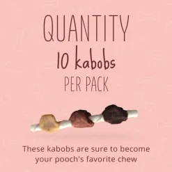 Better Belly Rawhide Triple Flavor Chicken, Pork & Beef Kabob Treats For Dog (10 pack)