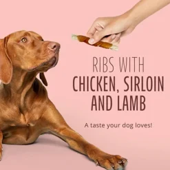 Better Belly Rawhide Triple Flavor Chicken (Sirloin & Lamb Ribs) Treats For Dog 10 pack