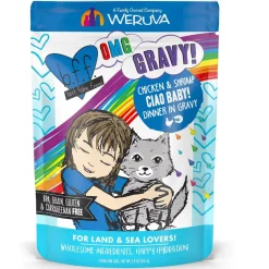 BFF OMG Ciao Baby! Chicken & Shrimp Dinner in Gravy Grain-Free Cat Food Pouches, 2.8-oz, pack of 12