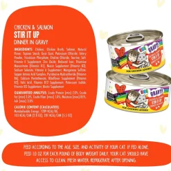 BFF OMG Stir It Up! Chicken & Salmon in Gravy Wet Canned Cat Food, 2.8-oz can, case of 12