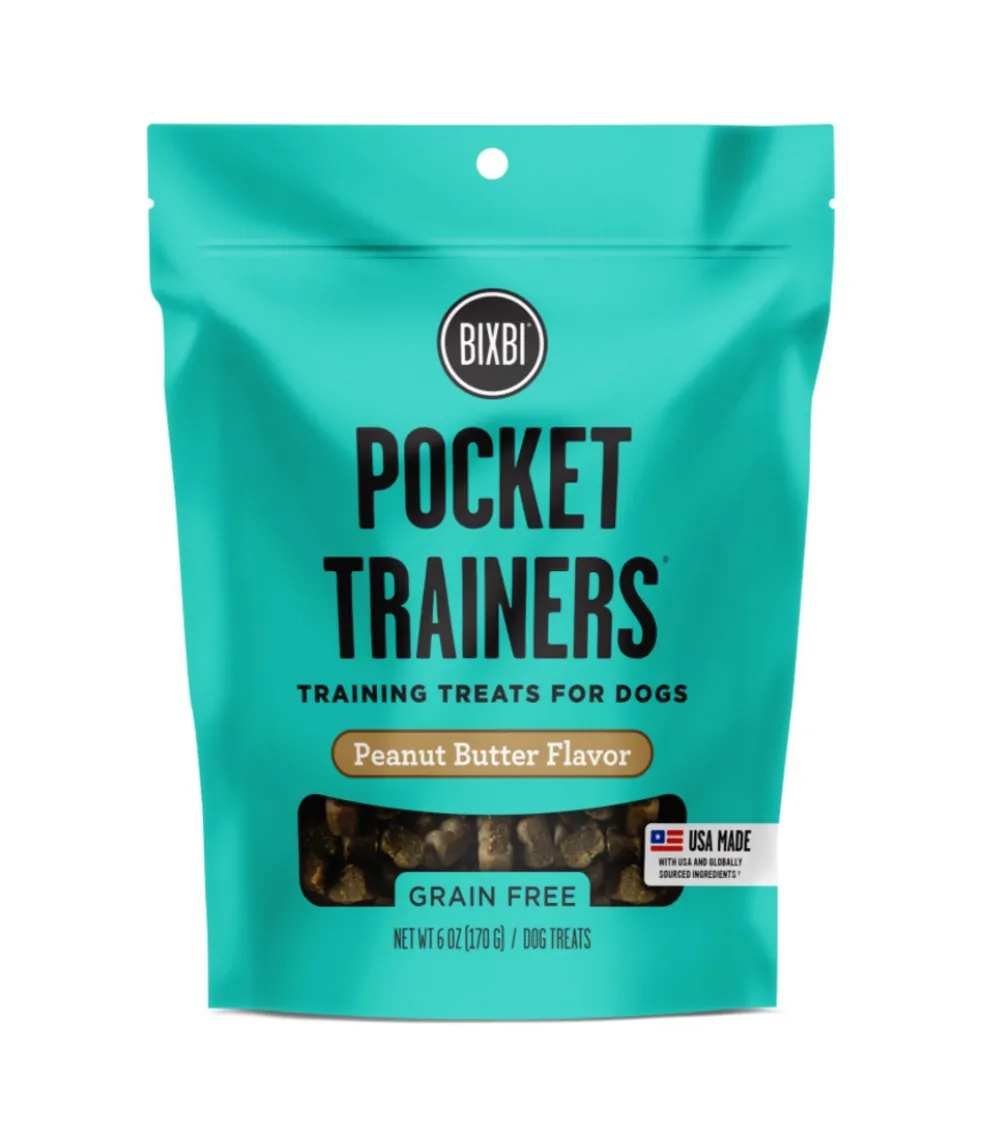 BIXBI Pocket Trainers Peanut Butter Dog Treats, 6-oz