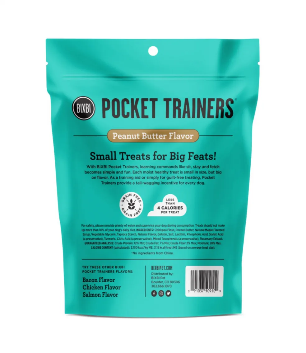 BIXBI Pocket Trainers Peanut Butter Dog Treats, 6-oz