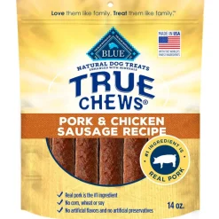 Blue Buffalo True Chews Pork & Chicken Sausage Recipe Treats For Dog (14 oz)