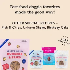 Bocce's Bakery Burgers & Fries Crunchy Biscuits Dog Treats (5 oz)