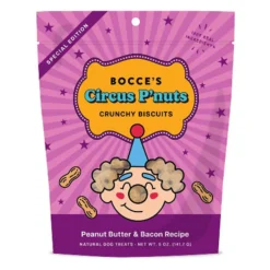 Bocce's Bakery Circus P'nuts Peanut Butter & Bacon Crunchy Biscuit Dog Treats (6 oz)