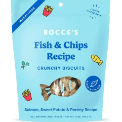 Bocce's Bakery Fish & Chips Crunchy Biscuits Dog Treats (5 oz)