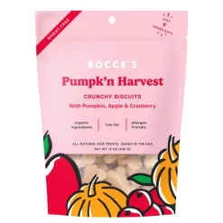 Bocce's Bakery Pumpk'n Harvest Pumpkin, Apple, & Cranberry Crunchy Biscuit Dog Treats (12 oz)