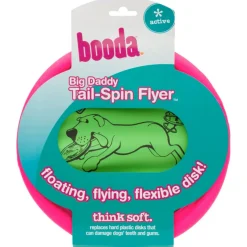 Booda Tail-Spin Flyer Soft Bite Frisbee Toy For Dogs- Color Varies