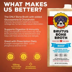 Brutus Broth Beef Bone Broth Hip & Joint Formula with Glucosamine for Dogs (32 oz)