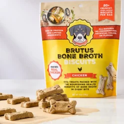 Brutus Broth Bone Broth Biscuits Chicken Recipe Dog Treats (8 oz)