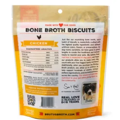 Brutus Broth Bone Broth Biscuits Chicken Recipe Dog Treats (8 oz)