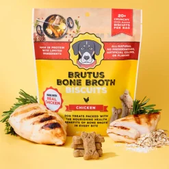 Brutus Broth Bone Broth Biscuits Chicken Recipe Dog Treats (8 oz)