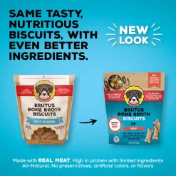 Brutus Broth Bone Broth Biscuits Beef Recipe Dog Treats (8 oz)