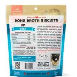 Brutus Broth Bone Broth Biscuits Beef Recipe Dog Treats (8 oz)