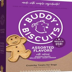 Buddy Biscuits Oven Baked Crunchy Chicken, Grilled Beef, and Sharp Cheddar Dog Treats (16 oz)