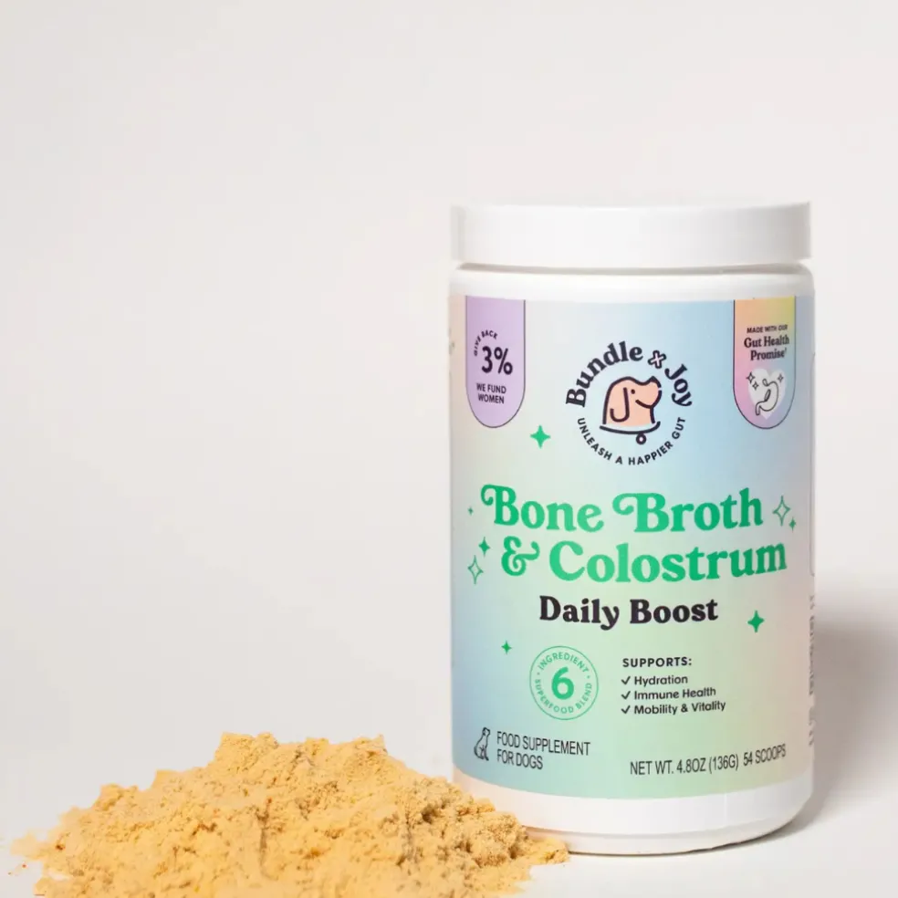 Bundle x Joy Bone Broth & Colostrum Daily Boost Supplemet for Dogs (4.8 oz)