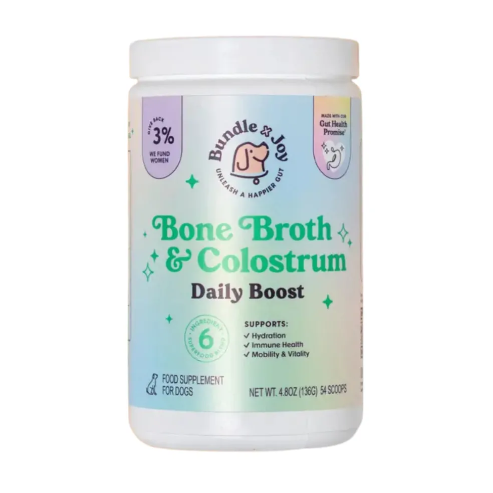 Bundle x Joy Bone Broth & Colostrum Daily Boost Supplemet for Dogs (4.8 oz)