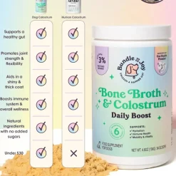 Bundle x Joy Bone Broth & Colostrum Daily Boost Supplemet for Dogs (4.8 oz)
