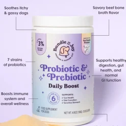 Bundle x Joy Probiotic & Prebiotic Daily Boost Supplement for Dogs (4.8 oz)