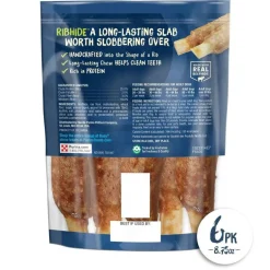 Busy Rib Hide Long-Lasting Beef Hide Chew Small/Medium Dog Treat, 6 count
