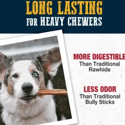 Cadet Bully Hide Sticks All-Natural Chews for Dogs, Large