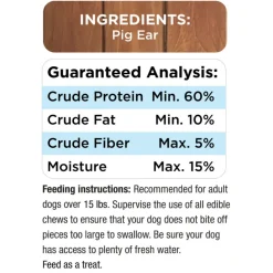 Cadet Natural Pig Ears for Dogs (12 ct)