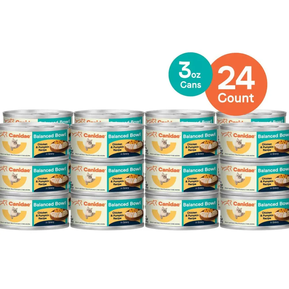 CANIDAE Balanced Bowl Chicken & Pumpkin Recipe in Gravy Wet Cat Food, 3-oz can, case of 24