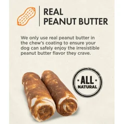 Canine Naturals Hide Free Peanut Butter Flavor Rolls Dog Treats (2 Medium Rolls)