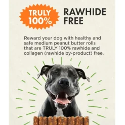 Canine Naturals Hide Free Peanut Butter Flavor Rolls Dog Treats